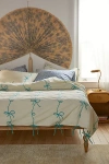 Urban Outfitters Lacey Bows Duvet Cover In Green Icicle At  In White