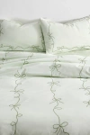 Urban Outfitters Lacey Bows Embroidered Duvet Cover In Mint At