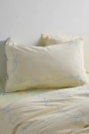 Urban Outfitters Lacey Bows Embroidered Sham Set In Bright Yellow At