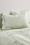 Urban Outfitters Lacey Bows Embroidered Sham Set In Mint At