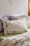 Urban Outfitters Lacey Bows Embroidered Sham Set In Black/white At