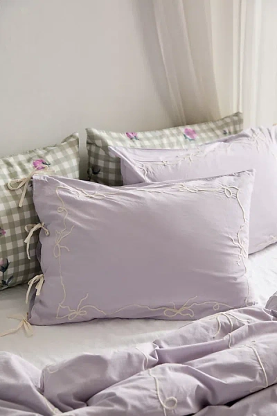 Urban Outfitters Lacey Bows Sham Set In Lavender At