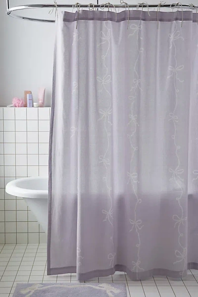Urban Outfitters Lacey Bows Shower Curtain In Evening Haze At