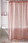 Urban Outfitters Lacey Bows Shower Curtain In Pink At
