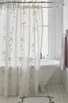 Urban Outfitters Lacey Bows Shower Curtain In Silver Metallic At