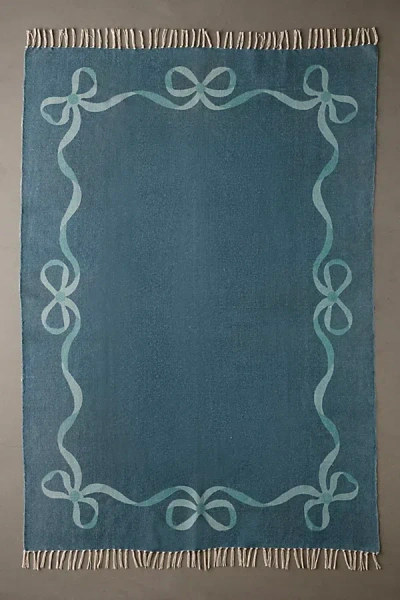 Urban Outfitters Lacey Bows Unbrushed Printed Rug In Green At