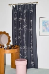 Urban Outfitters Lacey Bows Window Panel In Charcoal/white At  In Black