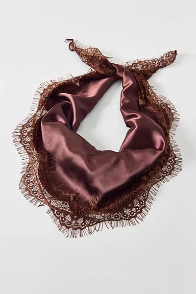 Urban Outfitters Lacey Satin Headscarf In Brown, Women's At  In Pink