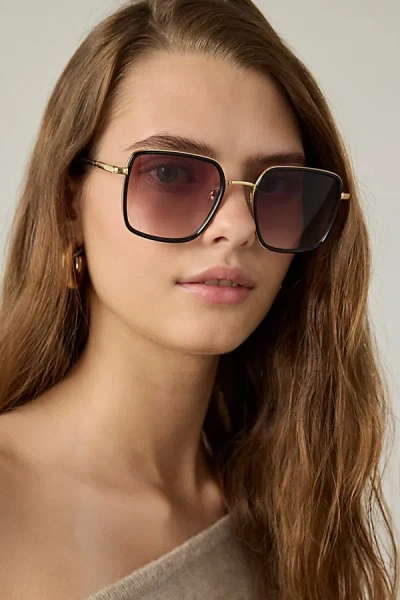 Urban Outfitters Lana Oversized Rectangle Sunglasses In Black, Women's At