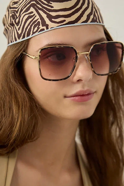 Urban Outfitters Lana Oversized Rectangle Sunglasses In Brown, Women's At