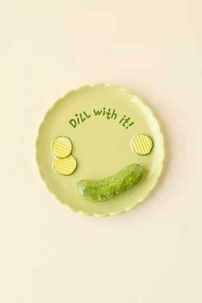Urban Outfitters Lana Patterned Dessert Plate In Pickle Green At