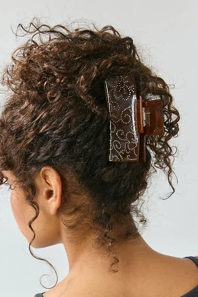 Urban Outfitters Lara Boho Studded Claw Clip In Brown, Women's At