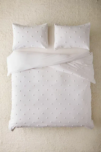 Urban Outfitters Layla Tufted Polka Dot Duvet Cover In White At