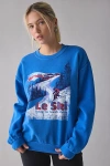 Urban Outfitters Le Ski Refuge Les Grands Mulets Graphic Crew Neck Pullover Top In Blue, Women's At  In Blue