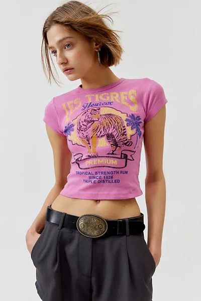 Urban Outfitters Le Tigres Baby Tee In Pink, Women's At