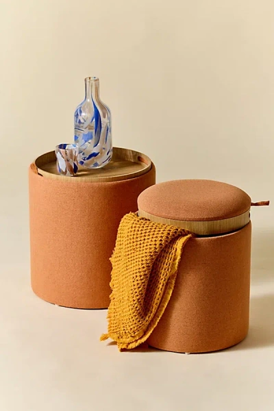 Urban Outfitters Lea Nesting Storage Ottoman Set In Orange At  In Brown