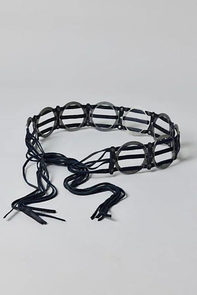 Urban Outfitters Leather Circle Rope Belt In Black/antique Nickel, Women's At