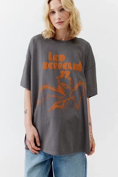 Urban Outfitters Led Zeppelin '77 Tour Oversized Tee In Black, Women's At