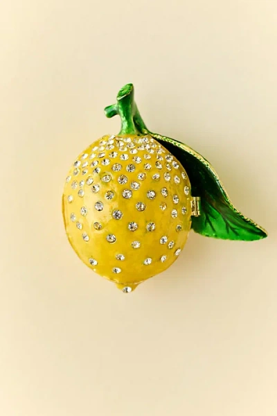 Urban Outfitters Lemon Enameled Lidded Trinket Box In Yellow At