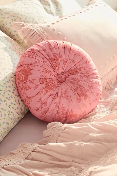 Urban Outfitters Lena Round Pintuck Throw Pillow In Pink Rose At