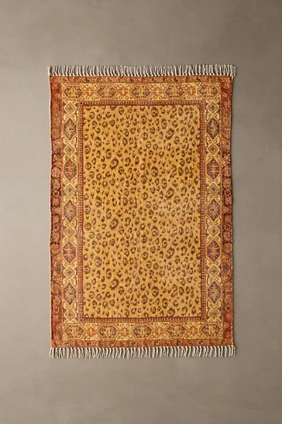 Urban Outfitters Lenore Digital Printed Chenille Rug In Gold At  In Orange