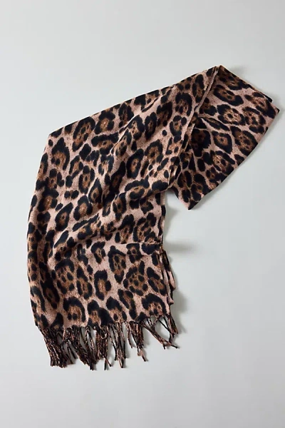 Urban Outfitters Leopard Pattern Woven Scarf In Leopard, Women's At  In Brown