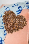 Urban Outfitters Leopard Ruffle Heart Throw Pillow In Leopard Print At