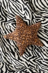 Urban Outfitters Leopard Star Shape Velvet Throw Pillow In Gold At