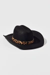 Urban Outfitters Leopard Trim Suede Cowboy Hat In Black, Women's At