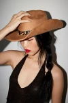 Urban Outfitters Leopard Trim Suede Cowboy Hat In Neutral, Women's At  In Neutral