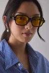 Urban Outfitters Leslie Square Sunglasses In Yellow, Women's At  In Black