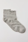 Urban Outfitters Lettuce-edge Ribbed Sock In Grey, Women's At  In Grey
