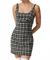 Urban Outfitters Lily Check Print Mini Dress In Black In Black