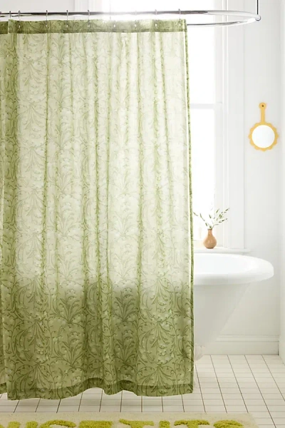 Urban Outfitters Lily Of The Valley Floral Patterned Shower Curtain In Green At