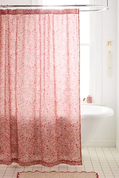 Urban Outfitters Lily Of The Valley Floral Patterned Shower Curtain In Pink At