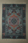 Urban Outfitters Lina Floral Brushed Rug In Pine At  In Blue