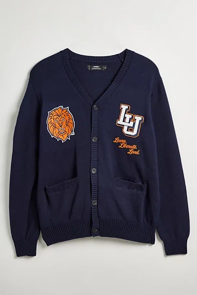 Urban Outfitters Lincoln University Uo Exclusive Varsity Cardigan In Navy At
