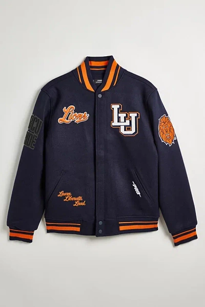 Urban Outfitters Lincoln University Uo Exclusive Varsity Jacket In Navy At