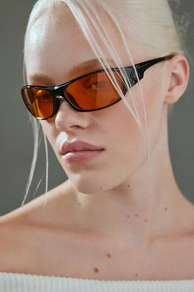 Urban Outfitters Lindsay Plastic Shield Sunglasses In Black, Women's At