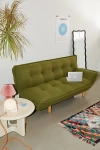 URBAN OUTFITTERS LISA SLEEPER SOFA IN DARK GREEN AT URBAN OUTFITTERS