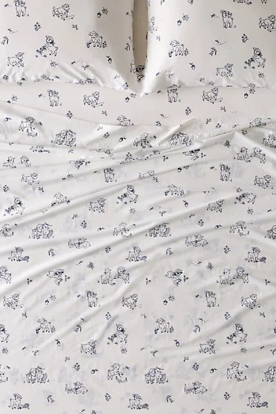 Urban Outfitters Little Lambs Patterned Sheet Set In White At