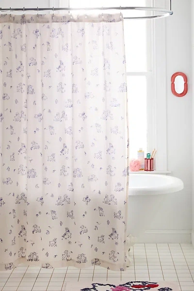 Urban Outfitters Little Lambs Patterned Shower Curtain In White At  In Purple