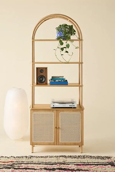Urban Outfitters Liv Cane Paned Arch Storage Cabinet In Natural At