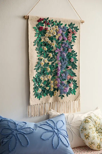 Urban Outfitters Living Floral Yarn Wall Hanging At
