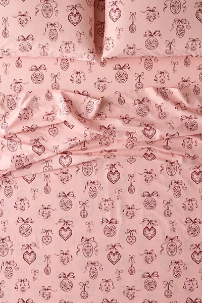 Urban Outfitters Locket Patterned Core Sheet Set In Pink At