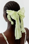 Urban Outfitters Long Bow Crinkle Scrunchie In Lime, Women's At