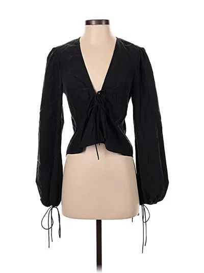 Pre-owned Urban Outfitters Long Sleeve Blouse In Black