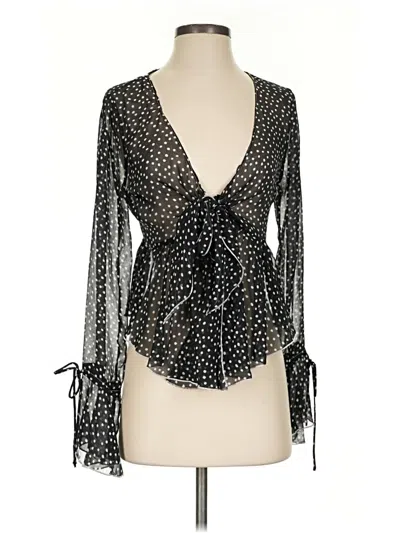 Urban Outfitters Long Sleeve Blouse In Black