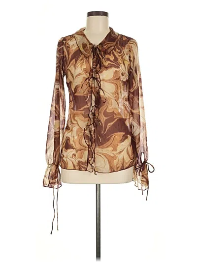 Pre-owned Urban Outfitters Long Sleeve Blouse In Brown