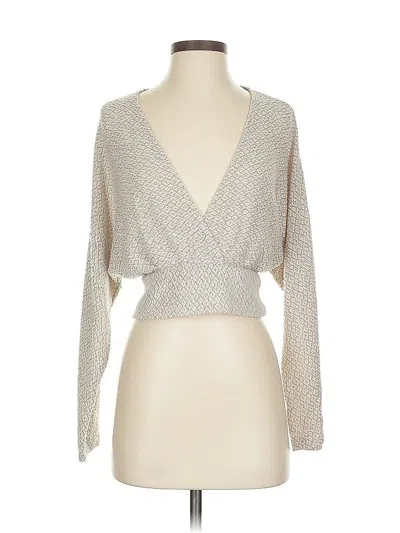 Pre-owned Urban Outfitters Long Sleeve Blouse In Silver